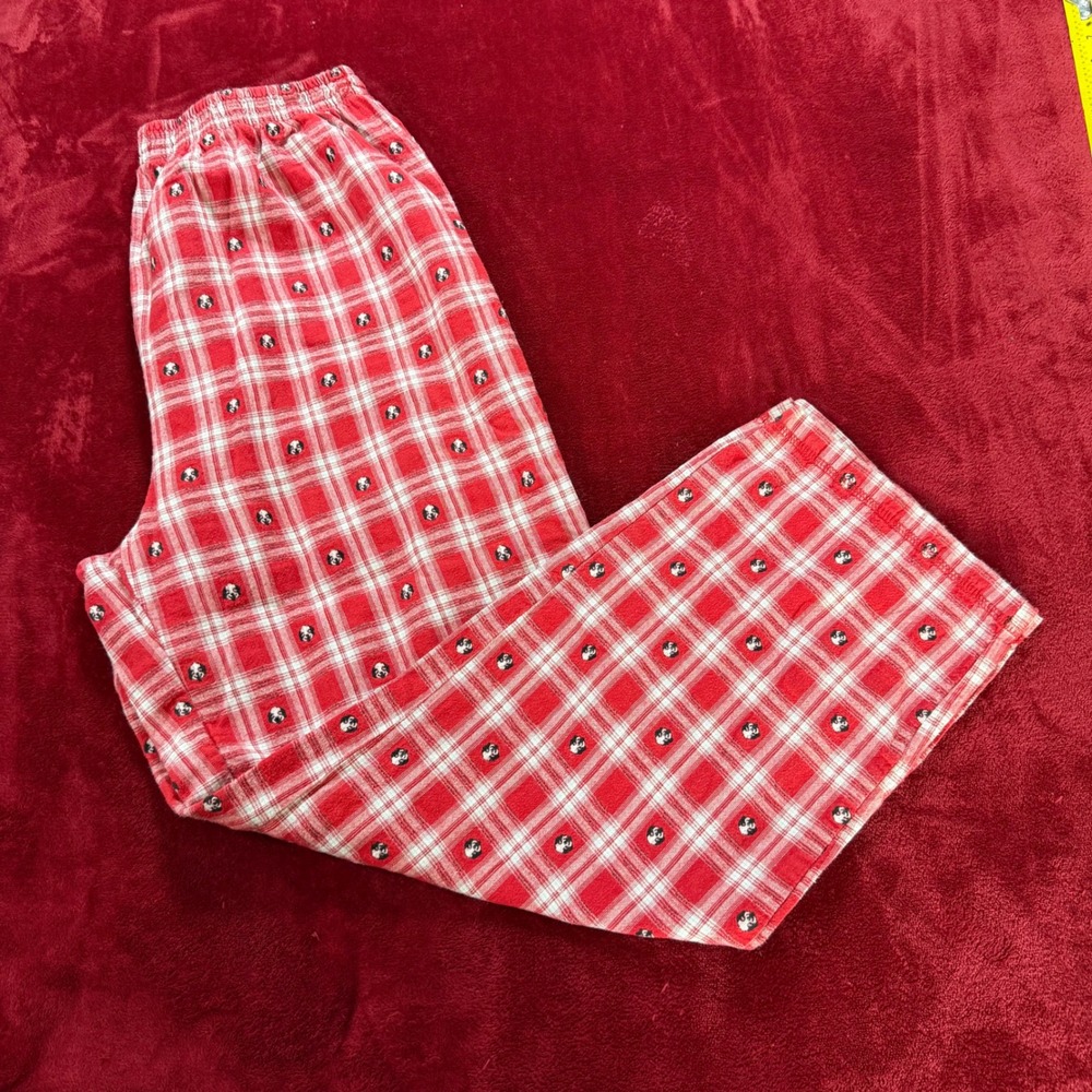 Big Dogs Red Plaid Flannel Pajama Pants Mens L/XL Embroidered Dog Lounge Sleep